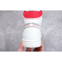 Jordan 1 High Phantom 555088-160 Basketball Shoes White Red