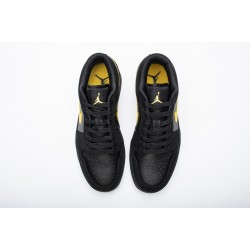 Men Air Jordan 1 Low Black Gold