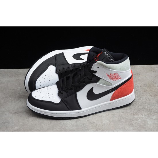 Jordan 1 Mid Red Black Toe 852542-100 Basketball Shoes