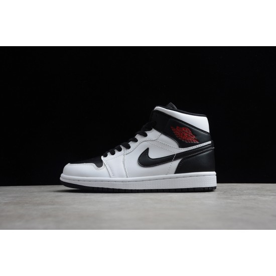 Jordan 1 Mid Reverse Black Toe BQ6472-101 Basketball Shoes