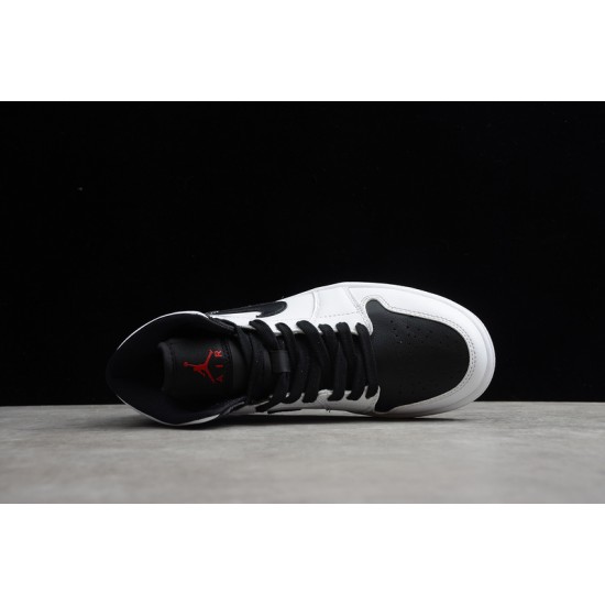 Jordan 1 Mid Reverse Black Toe BQ6472-101 Basketball Shoes