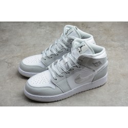 Jordan 1 Mid Swoosh Logo - Grey Camo DD3235-100 Basketball Shoes