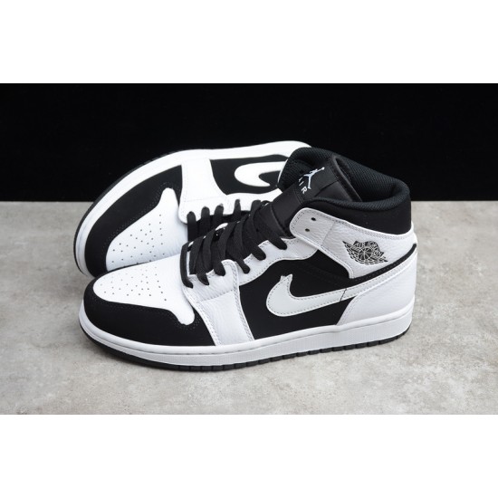 Jordan 1 Mid Tuxedo 554724-113 Basketball Shoes