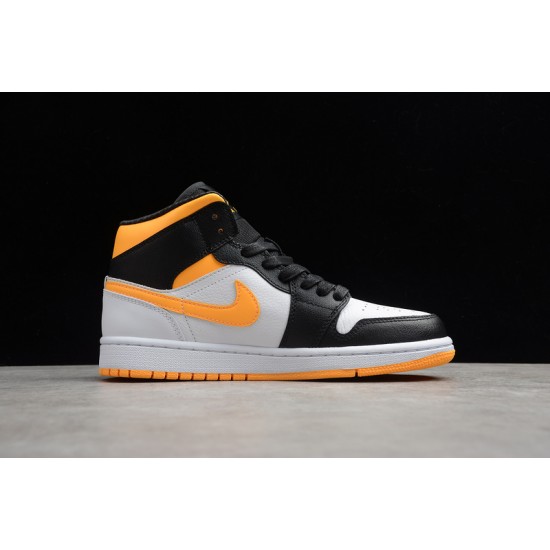 Jordan 1 Mid White Laser Orange CV5276-107 Basketball Shoes