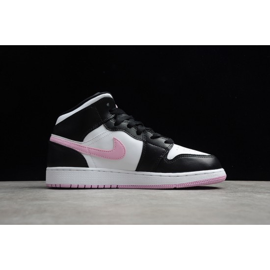 Jordan 1 Mid White Light Arctic Pink 555112-103 Basketball Shoes