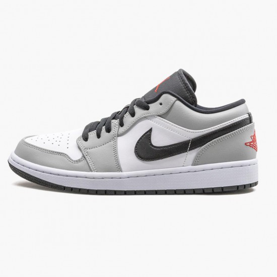 Women/Men Air Jordan 1 Retro Low Light Smoke Grey 553558-030 Jordan Shoes