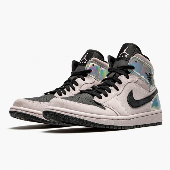 Women/Men Air Jordan 1 Mid Dirty Powder Iridescent Barely BQ6472-602 Jordan Shoes