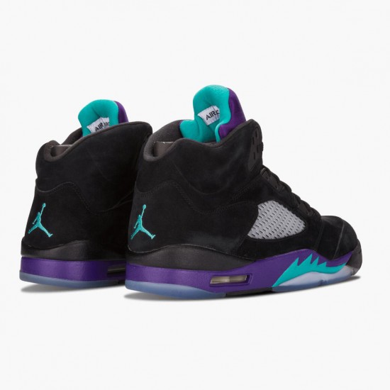 Women/Men Air Jordan 5 Retro Black Grape 136027-007 Jordan Shoes