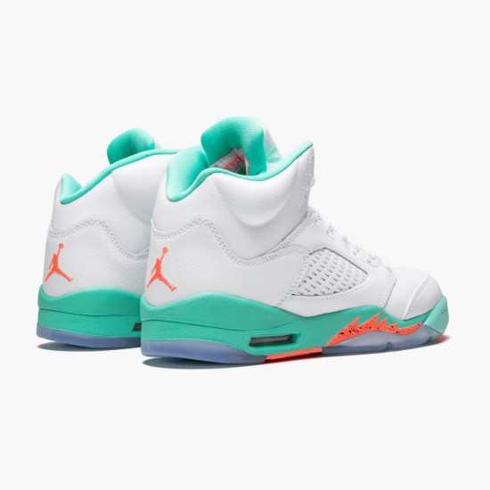 Women/Men Air Jordan 5 Retro Light Aqua 440892-100 Jordan Shoes