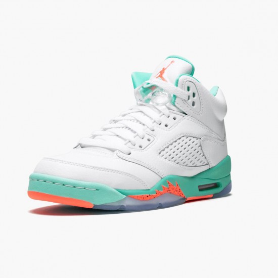 Women/Men Air Jordan 5 Retro Light Aqua 440892-100 Jordan Shoes