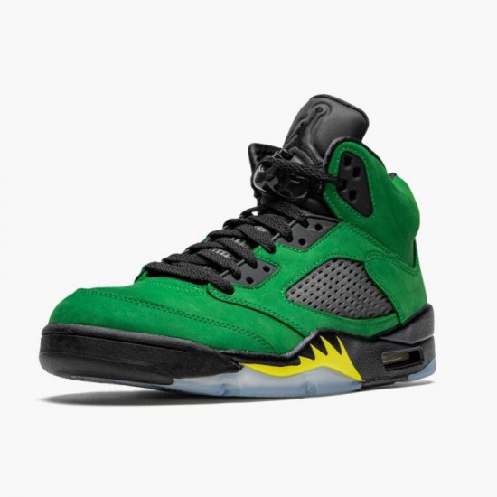 Women/Men Air Jordan 5 Retro SE Oregon Green Yellow CK6631-307 Jordan Shoes