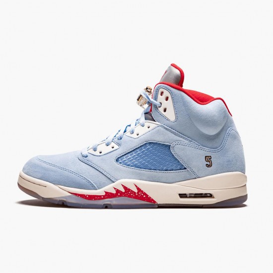 Women/Men Air Jordan 5 Retro Trophy Room Ice Blue CI1899-400 Jordan Shoes