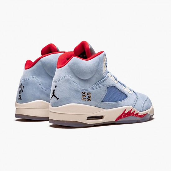 Women/Men Air Jordan 5 Retro Trophy Room Ice Blue CI1899-400 Jordan Shoes