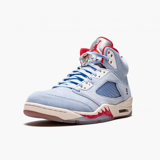 Women/Men Air Jordan 5 Retro Trophy Room Ice Blue CI1899-400 Jordan Shoes