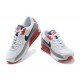 Nike Air Max 90 Mens White Red Shoes