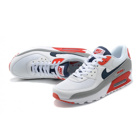 Nike Air Max 90 Mens White Red Shoes