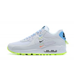 Nike Air Max 90 SE Mens Worldwide White Blue CK7069-100 Shoes