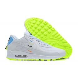 Nike Air Max 90 SE Mens Worldwide White Blue CK7069-100 Shoes