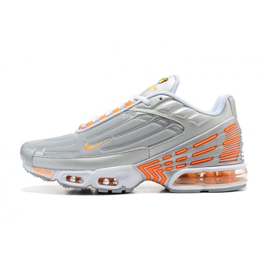 Nike Air Max Plus 3 Mens Grey Orange and Silver Shoes