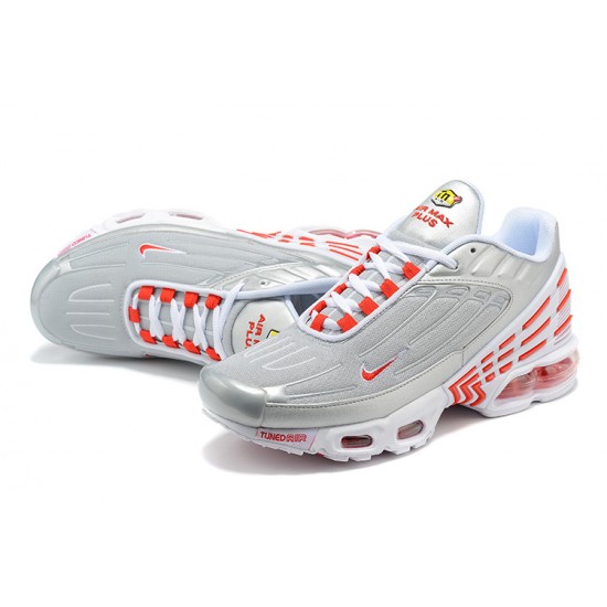 Nike Air Max Plus 3 Mens Grey Silver and Red  CK5178-072 Shoes