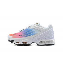 Nike Air Max Plus 3 Mens White Blue and Pink Shoes