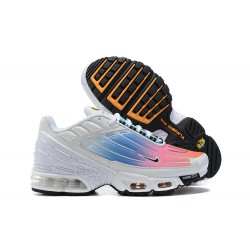 Nike Air Max Plus 3 Mens White Blue and Pink Shoes