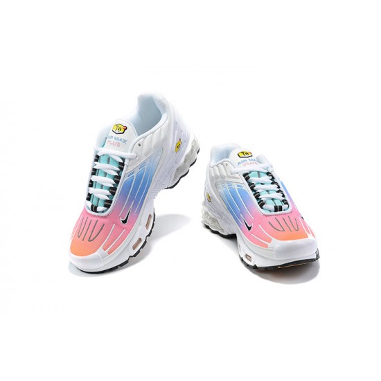 Nike Air Max Plus 3 Mens White Blue and Pink Shoes