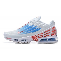 Nike Air Max Plus 3 Mens White Blue and Red Shoes