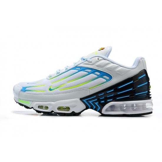 Nike Air Max Plus 3 Mens White Blue and Yellow DV7138-100 Shoes