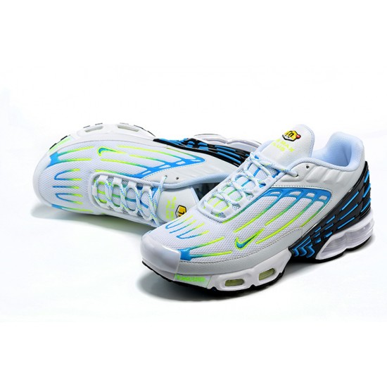 Nike Air Max Plus 3 Mens White Blue and Yellow DV7138-100 Shoes