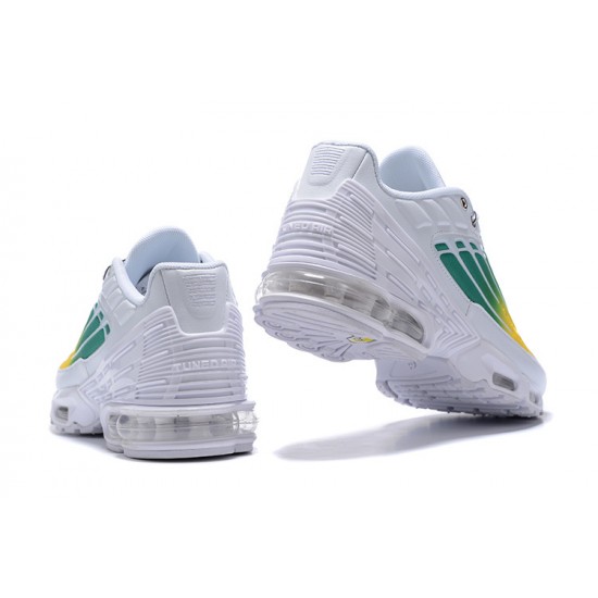 Nike Air Max Plus 3 Mens White Green and Yellow Shoes