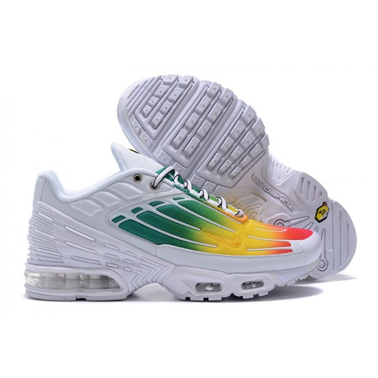 Nike Air Max Plus 3 Mens White Green and Yellow Shoes