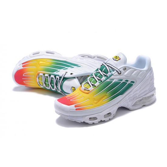 Nike Air Max Plus 3 Mens White Green and Yellow Shoes