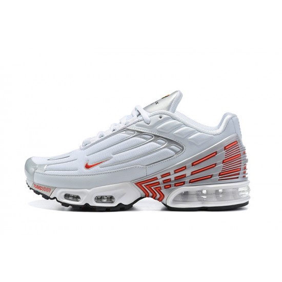 Nike Air Max Plus 3 Mens White Red and Silver Shoes